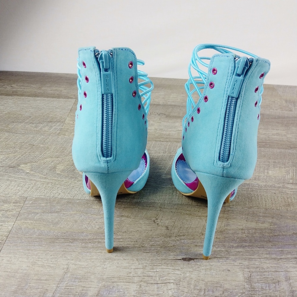Multi Strap Open Toe Heels - Picture 4 of 8
